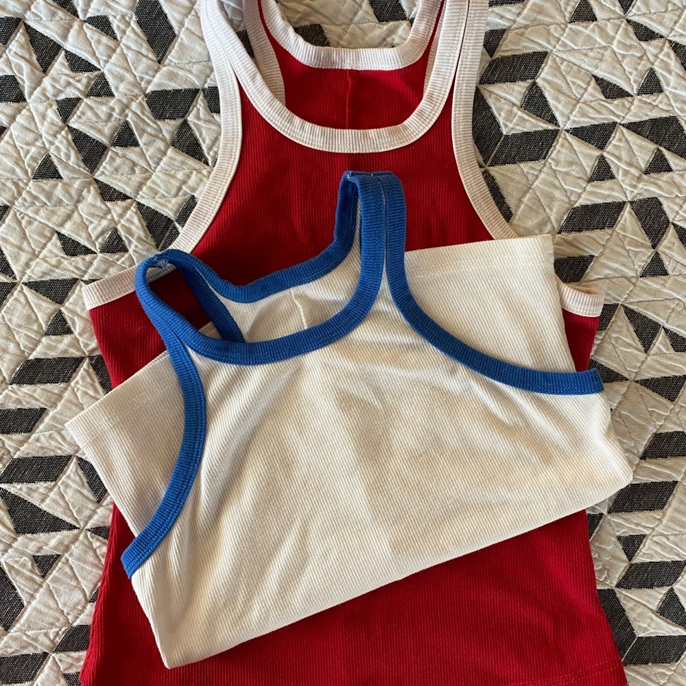 Retro Red and White Halter Tank Tops Bundle